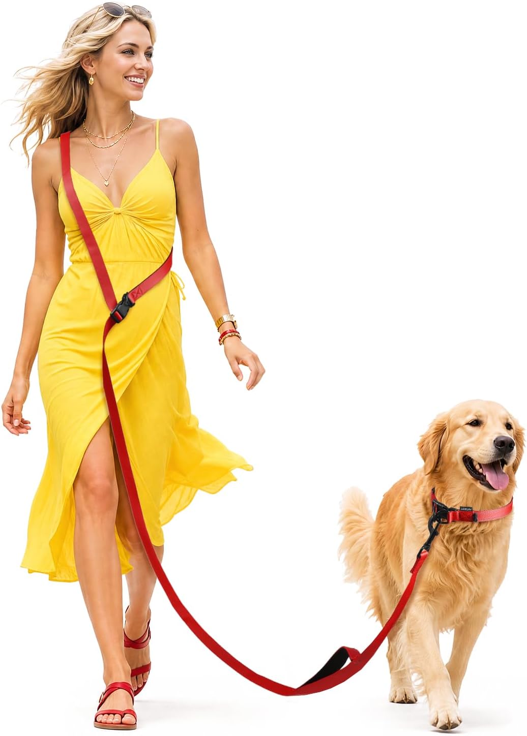 5.9-8.2ft Multifunctional Crossbody Rope Hands-Free Dog Leash