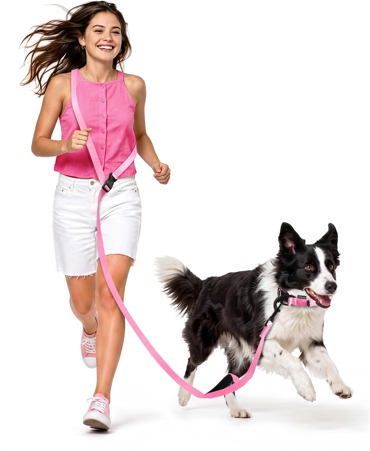 5.9-8.2ft Multifunctional Crossbody Rope Hands-Free Dog Leash