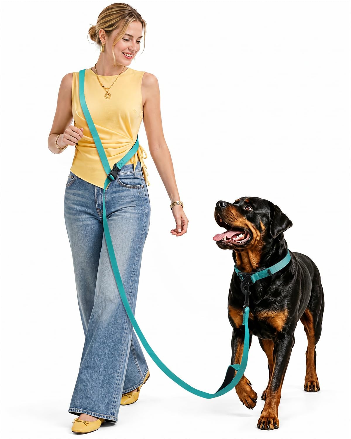 5.9-8.2ft Multifunctional Crossbody Rope Hands-Free Dog Leash